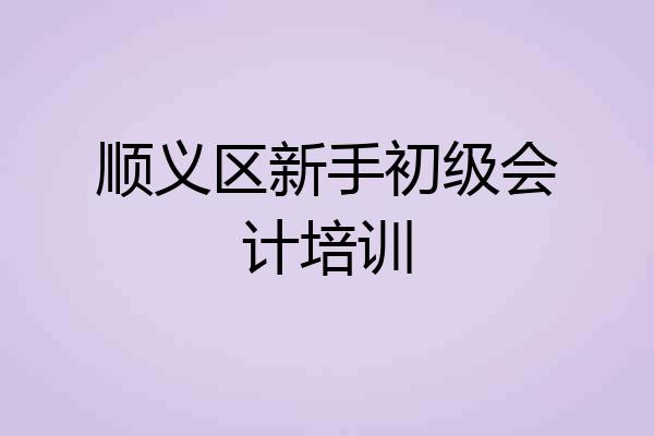 顺义区新手初级会计培训