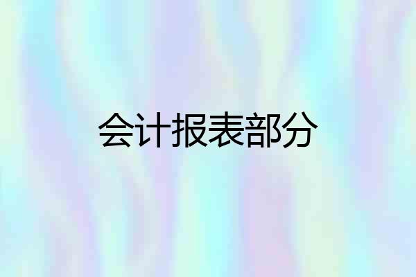 会计报表部分