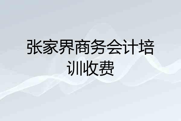 张家界商务会计培训收费