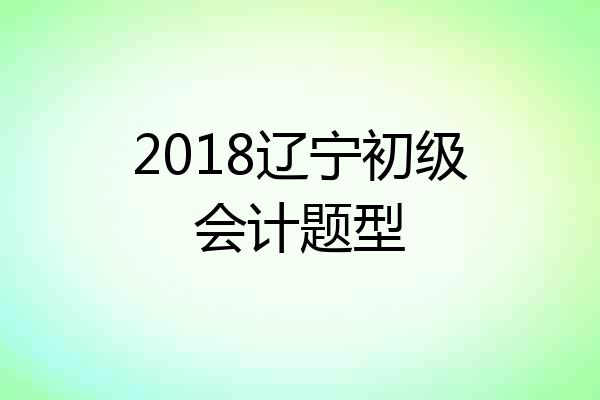 2018辽宁初级会计题型