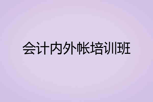 会计内外帐培训班