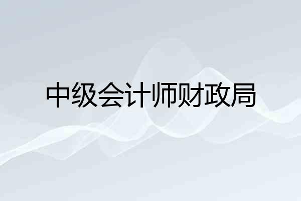 中级会计师财政局