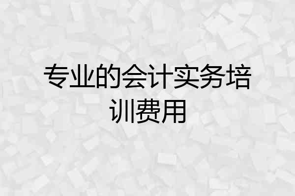 专业的会计实务培训费用