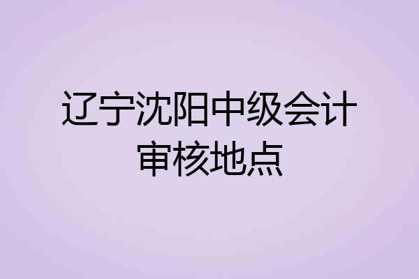 辽宁沈阳中级会计审核地点