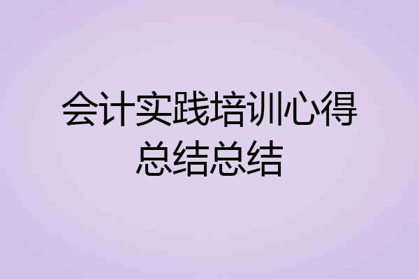 会计实践培训心得总结总结