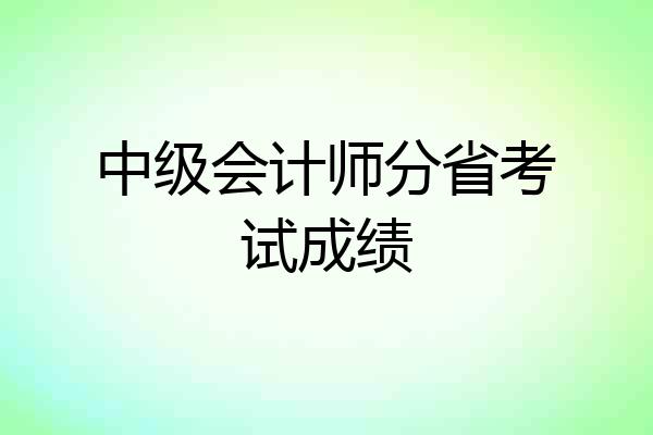 中级会计师分省考试成绩