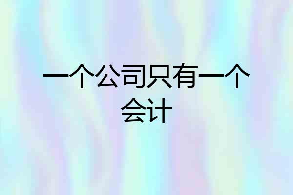 一个公司只有一个会计