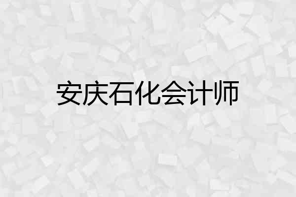 安庆石化会计师