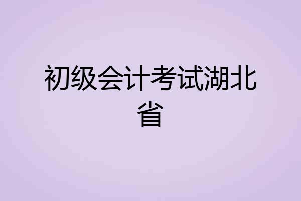 初级会计考试湖北省