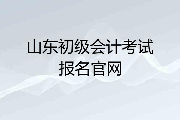 山东初级会计考试报名官网