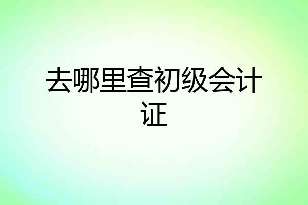 去哪里查初级会计证