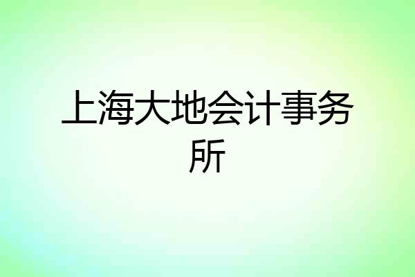 上海大地会计事务所