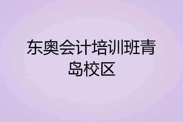 东奥会计培训班青岛校区
