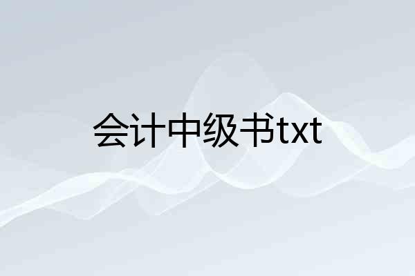 会计中级书txt
