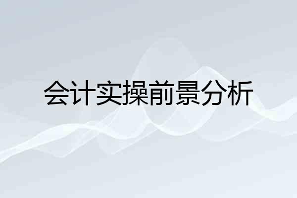 会计实操前景分析