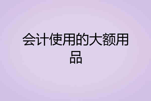 会计使用的大额用品