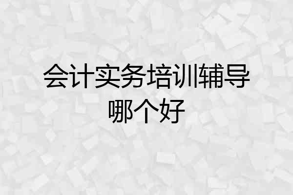会计实务培训辅导哪个好