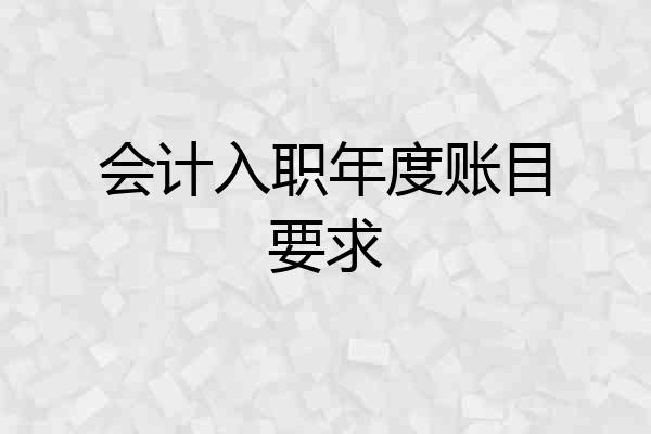 会计入职年度账目要求