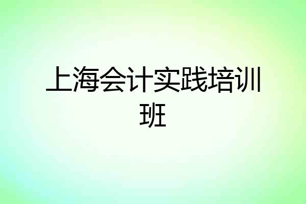上海会计实践培训班
