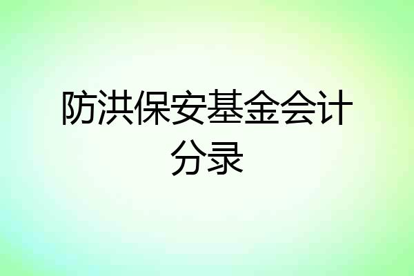 防洪保安基金会计分录