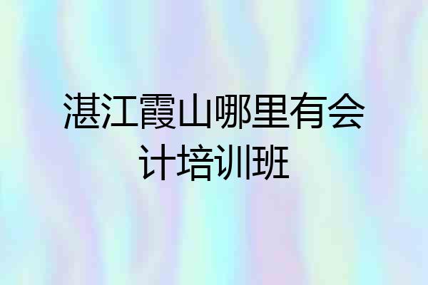 湛江霞山哪里有会计培训班