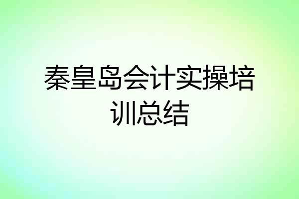 秦皇岛会计实操培训总结