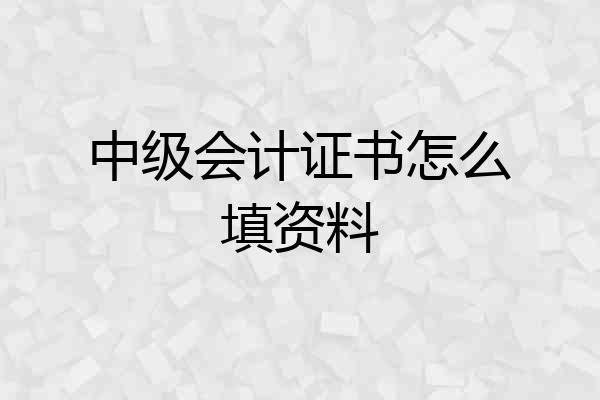 中级会计证书怎么填资料