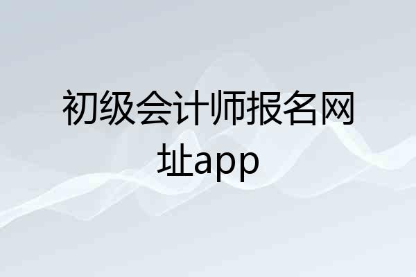 初级会计师报名网址app