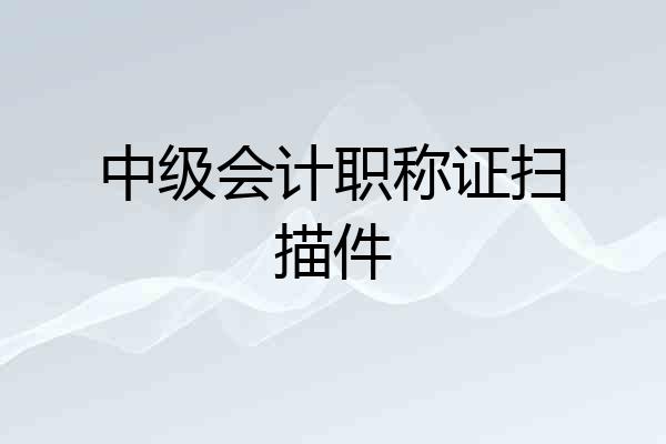 中级会计职称证扫描件