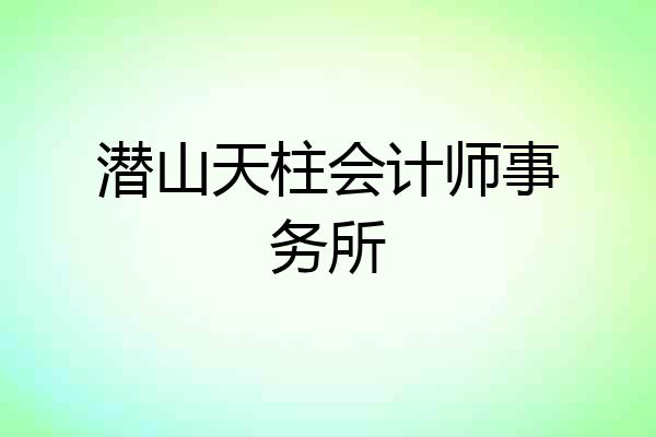 潜山天柱会计师事务所