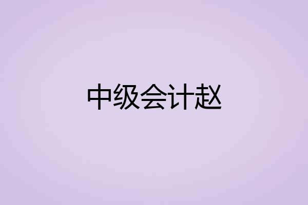 中级会计赵