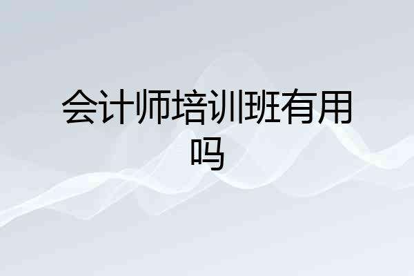 会计师培训班有用吗