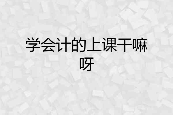 学会计的上课干嘛呀