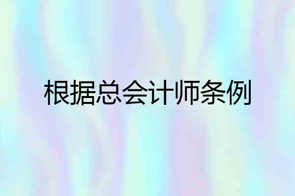 根据总会计师条例