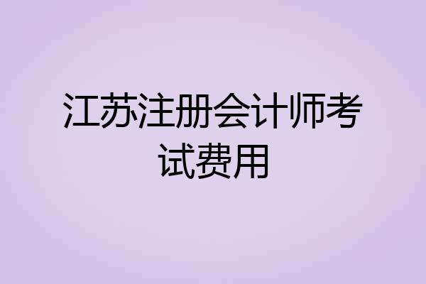 江苏注册会计师考试费用