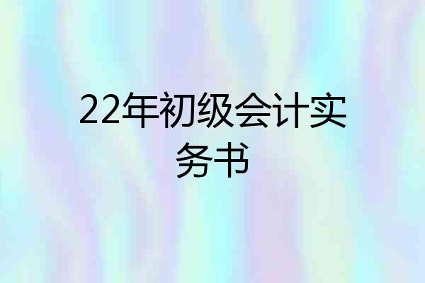 22年初级会计实务书