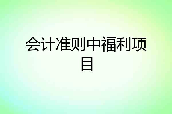 会计准则中福利项目