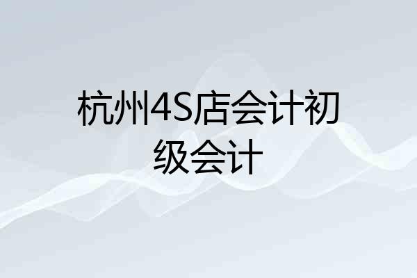杭州4S店会计初级会计