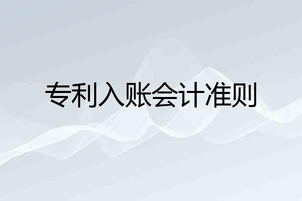 专利入账会计准则
