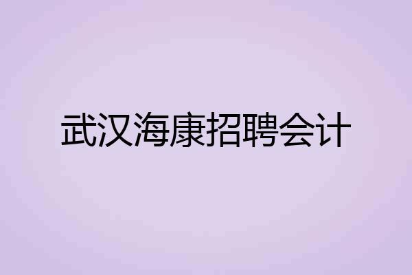 武汉海康招聘会计