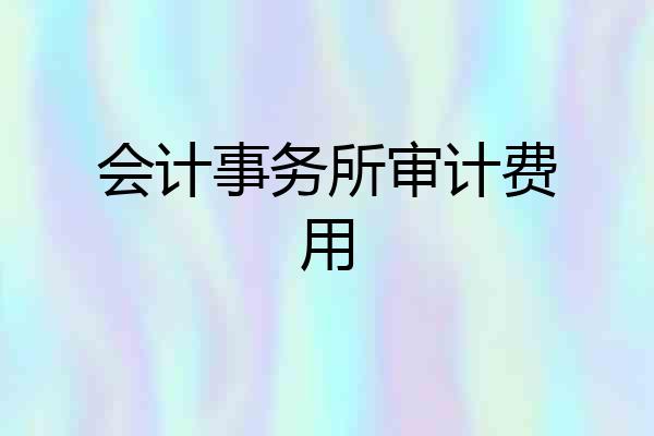 会计事务所审计费用