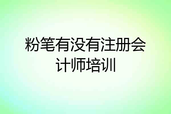 粉笔有没有注册会计师培训