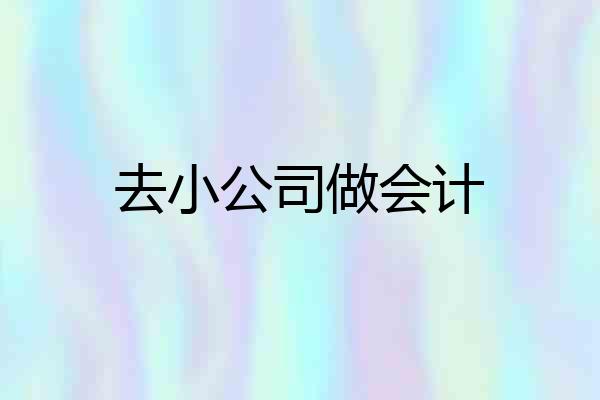 去小公司做会计