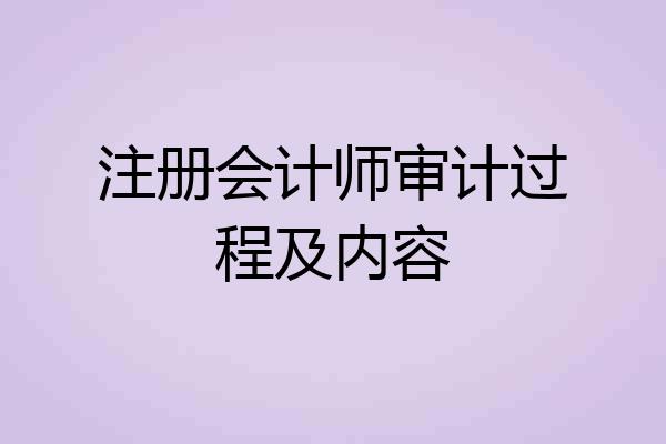 注册会计师审计过程及内容
