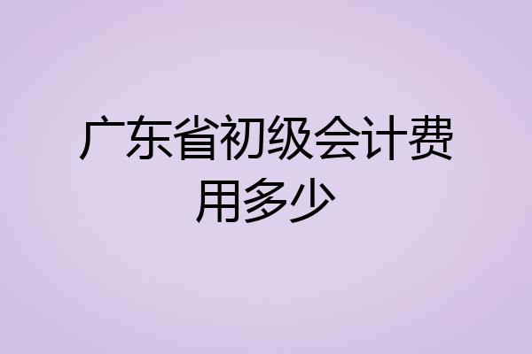 广东省初级会计费用多少