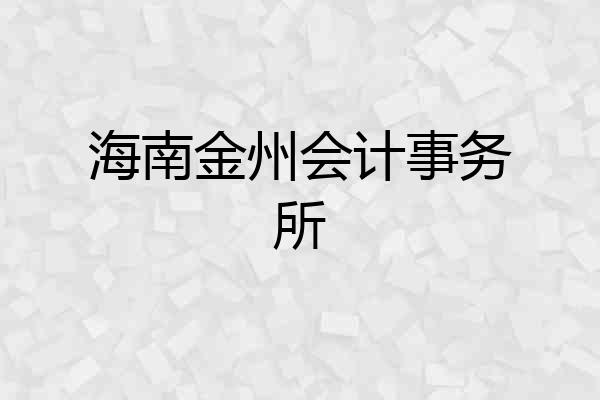 海南金州会计事务所
