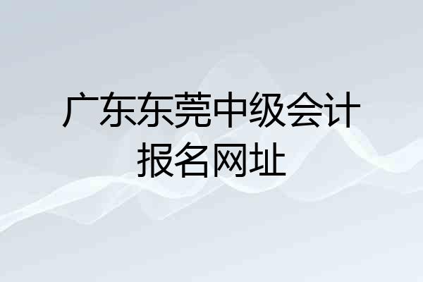 广东东莞中级会计报名网址
