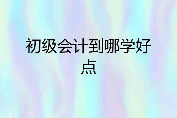 初级会计到哪学好点