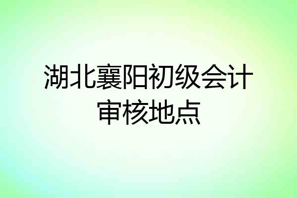 湖北襄阳初级会计审核地点