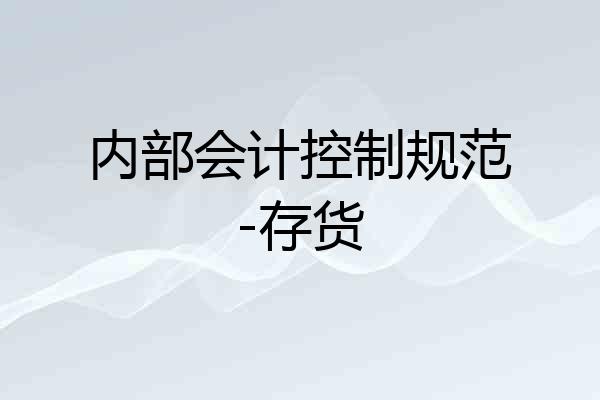 内部会计控制规范-存货